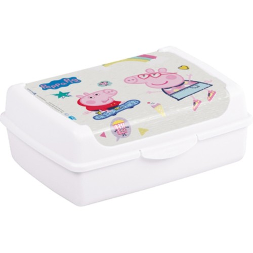 Pārtikas uzglabāšanas trauks deco-click-box midi 1L Olek "Peppa Pig" 17x13x7cm balts