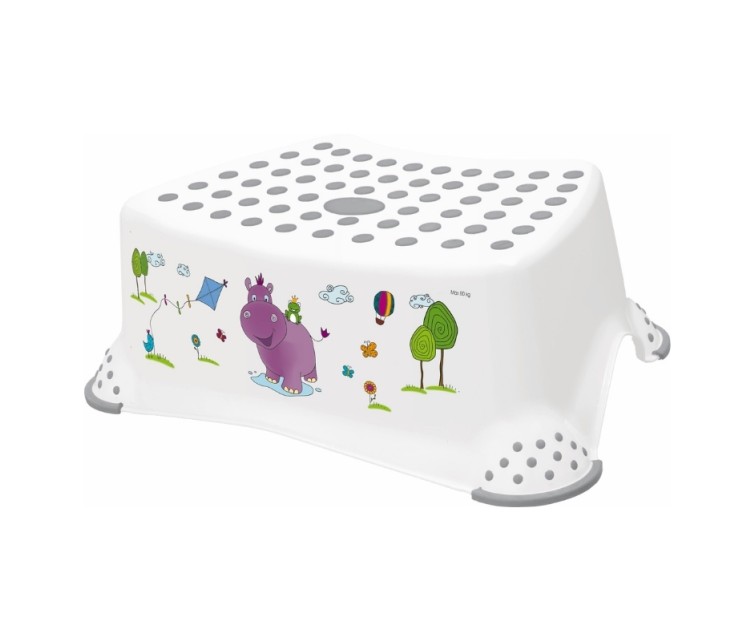 Step stool Tomek "Hippo" 40.5x28.5x14cm white Step stool Tomek "Hippo" 40.5x28.5x14cm white