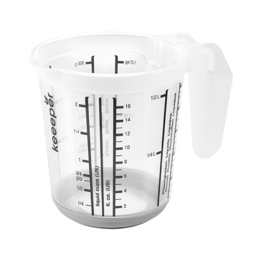 Mērkrūze ar pretslīdes funkciju 0,5L Massimo Ø10,5x11,5cm caurspīdīga/pelēka Mērkrūze ar pretslīdes funkciju 0,5L Massimo Ø10,5x11,5cm caurspīdīga/pelēka