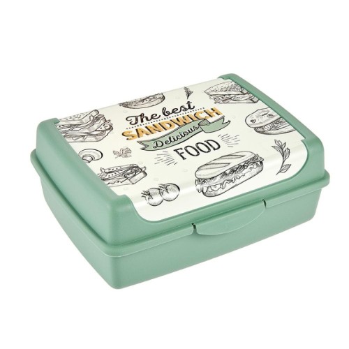 Pārtikas uzglabāšanas trauks click-box midi 1L Carla "Sandwich" 17x13x7cm zaļš Pārtikas uzglabāšanas trauks click-box midi 1L Carla "Sandwich" 17x13x7cm zaļš