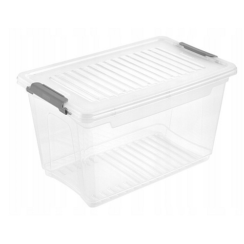 Kaste ar vāku clipbox Leonie 28,5x18,5x16cm 5,4L caurspīdīga 