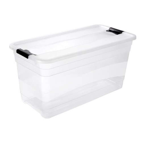 Kaste ar vāku crystalbox Cornelia 79,5x39,5x40cm 83L caurspīdīga Kaste ar vāku crystalbox Cornelia 79,5x39,5x40cm 83L caurspīdīga