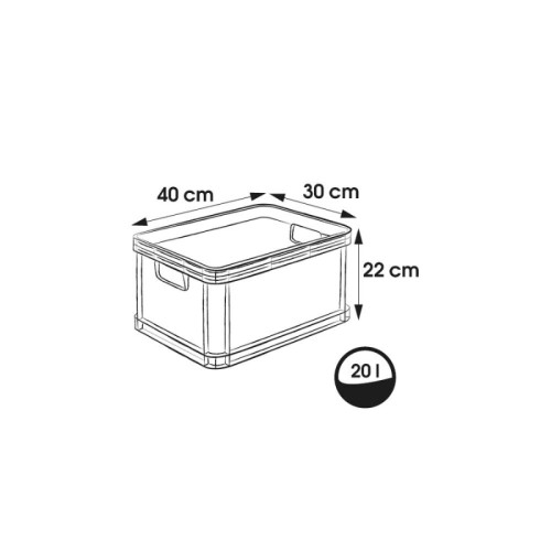 Transport box with load capacity up to 30kg Robert 40x30x22cm 20L grey Transport box with load capacity up to 30kg Robert 40x30x22cm 20L grey