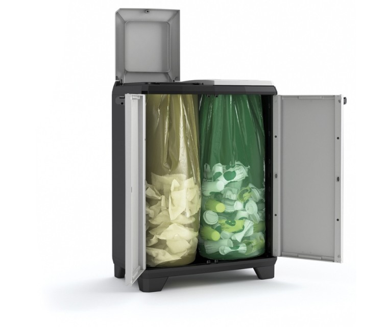 Atkritumu šķirošanas sistēma Split Premium 110L Recycling system 68x39x92cm pelēka/melna