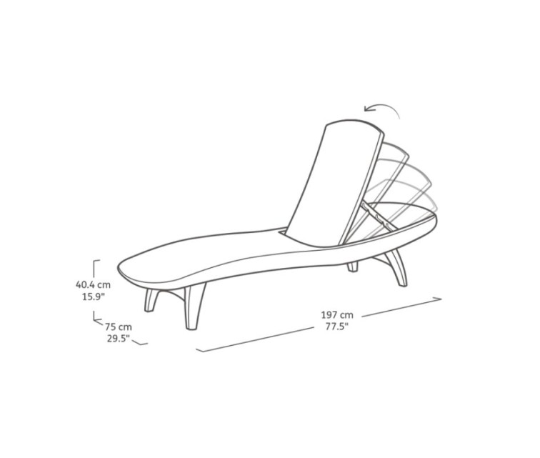 Sauļošanās krēslu Pacific komplekts 2 gab. + galdiņš brūns