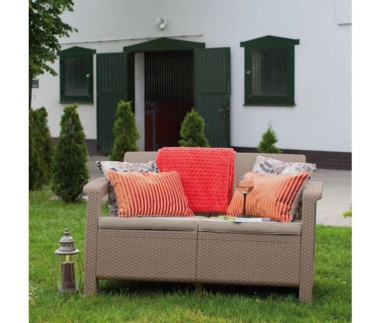 Dārza dīvāns divvietīgs Corfu Love Seat bēšs Dārza dīvāns divvietīgs Corfu Love Seat bēšs
