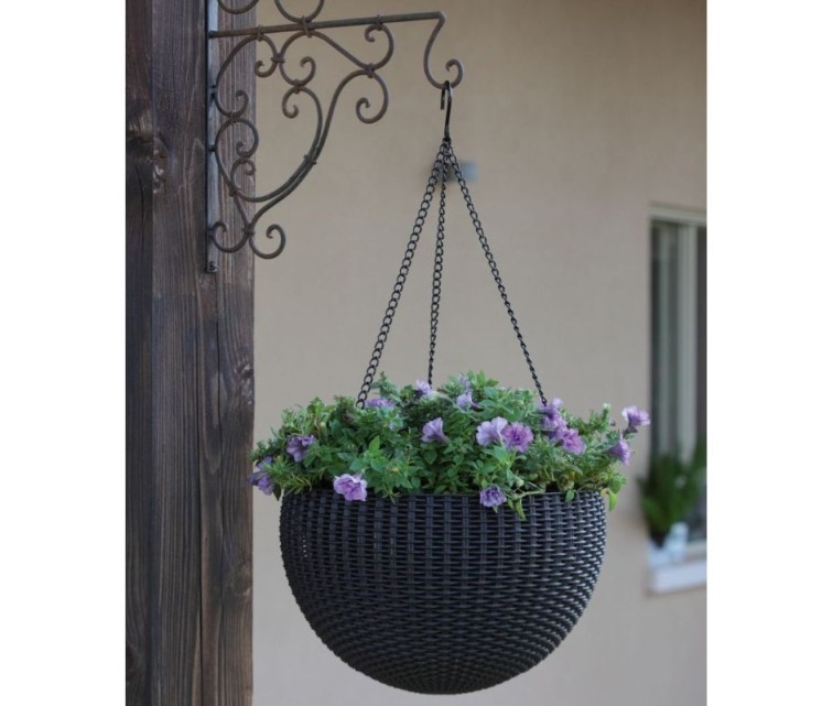 Горшок для цветов подвесной Hanging Sphere Planter светло-коричневый