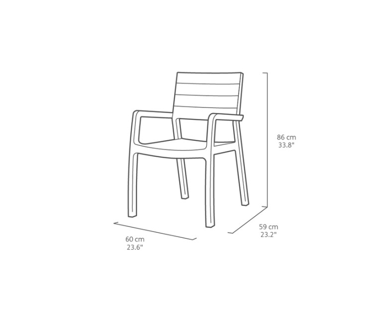 Садовый стул Harmony Armchair серый/светло-серый