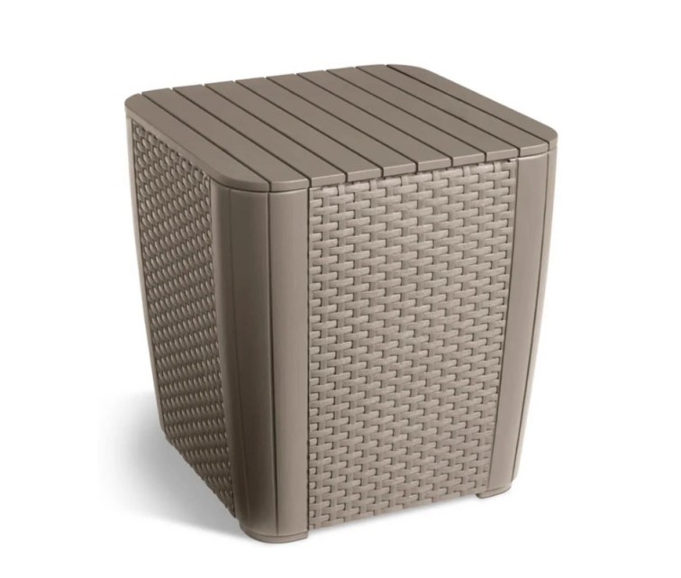 Garden table/storage box Luzon Flat Wicker beige Garden table/storage box Luzon Flat Wicker beige