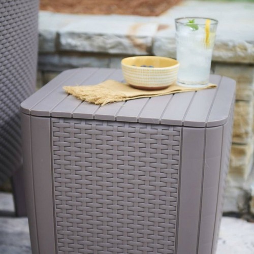 Garden table/storage box Luzon Flat Wicker beige Garden table/storage box Luzon Flat Wicker beige