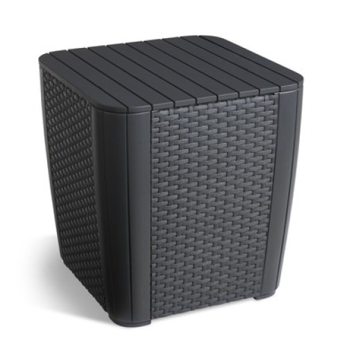Garden table/storage box Luzon Flat Wicker, grey Garden table/storage box Luzon Flat Wicker, grey
