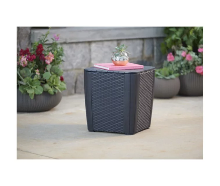 Sodų staliukas/saugojimo dėžė Luzon Flat Wicker pelės spalvos