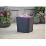 Garden table/storage box Luzon Flat Wicker, grey