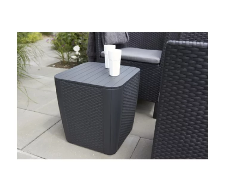 Sodų staliukas/saugojimo dėžė Luzon Flat Wicker pelės spalvos