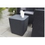 Garden table/storage box Luzon Flat Wicker, grey