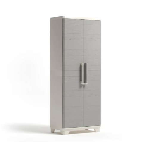 Skapis Linear Wood Tall Cabinet 68x39x173cm gaiši bēšs/gaiši pelēks 