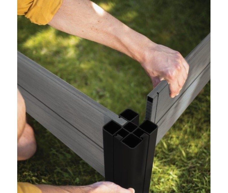 Edging for modular square flower bed Vista Modular 122x122x27cm grey