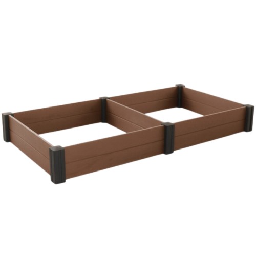 Apmalītes 2 gab. modulāras kvadrāta puķu dobei Vista Modular 122x122x27cm brūnas Apmalītes 2 gab. modulāras kvadrāta puķu dobei Vista Modular 122x122x27cm brūnas