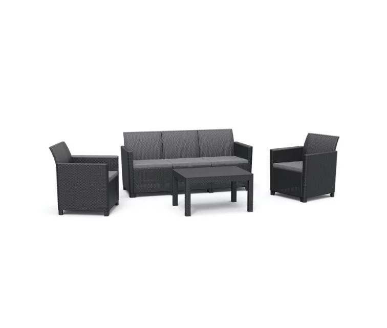 Комплект садовой мебели Claire 5 Seater Set со столом Orlando серый Комплект садовой мебели Claire 5 Seater Set со столом Orlando серый
