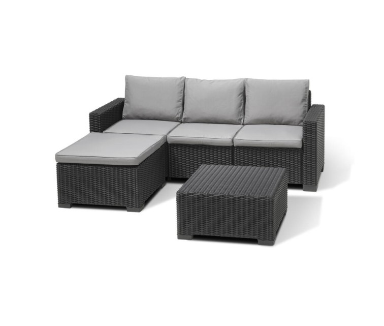 Garden corner sofa and table California Chaise Lounge gray Garden corner sofa and table California Chaise Lounge gray