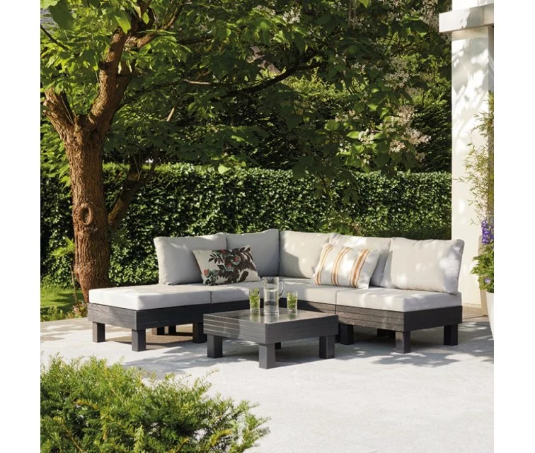 Garden furniture set Elements Full Set (5 Seater) grey/light grey Garden furniture set Elements Full Set (5 Seater) grey/light grey