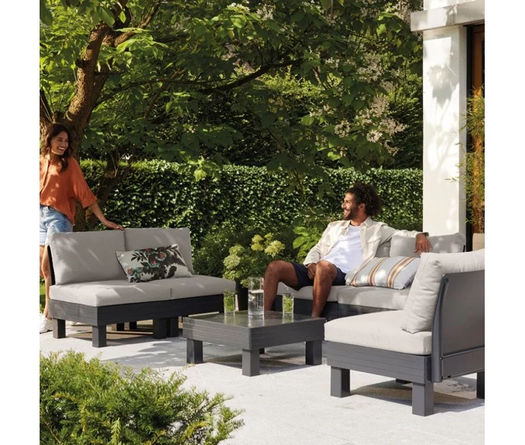 Garden furniture set Elements Full Set (5 Seater) grey/light grey Garden furniture set Elements Full Set (5 Seater) grey/light grey
