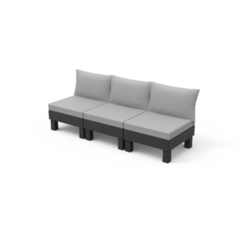 Trivietė sodo sofa „Elements“ pilka/šviesiai pilka Trivietė sodo sofa „Elements“ pilka/šviesiai pilka