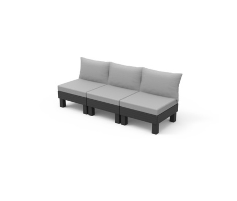 Садовый диван трехместный Elements 3 Seater серый/светло-серый Садовый диван трехместный Elements 3 Seater серый/светло-серый