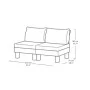 Садовый диван двухместный Elements 2 Seater серый/светло-серый