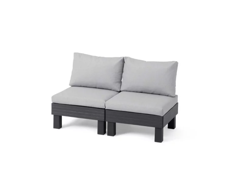 Садовый диван двухместный Elements 2 Seater серый/светло-серый Садовый диван двухместный Elements 2 Seater серый/светло-серый