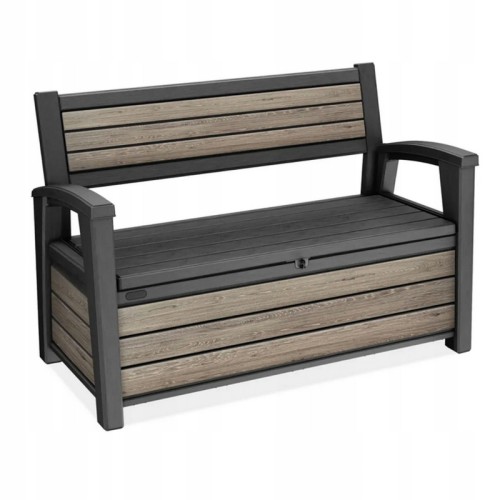 Sandėliavimo suolas „Deco Garden Bench“, 227 l, uosio medienos, rudas Sandėliavimo suolas „Deco Garden Bench“, 227 l, uosio medienos, rudas