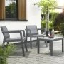 Комплект садовой мебели Emily Balcony Set с подушками серый Комплект садовой мебели Emily Balcony Set с подушками серый