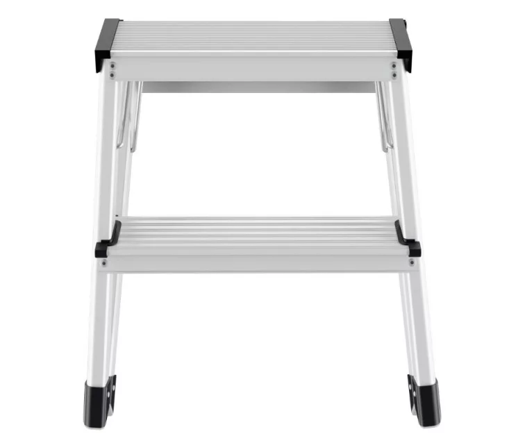 Sulankstomas laiptelių suoliukas D60 StandardLine / aliuminis / 2x2 pakopos Sulankstomas laiptelių suoliukas D60 StandardLine / aliuminis / 2x2 pakopos