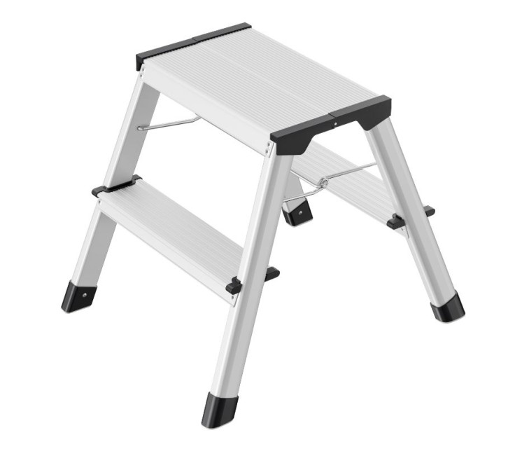Folding step bench D60 StandardLine / aluminium / 2x2 steps