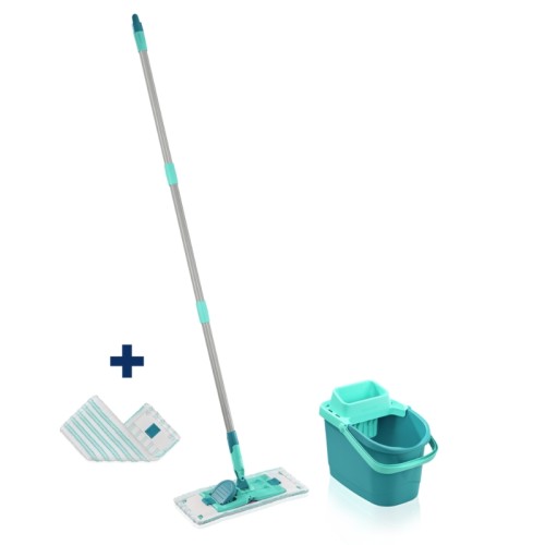 LEIFHEIT Grīdas uzkopšanas komplekts PowerClean M + main. lupata micro duo 33cm LEIFHEIT Grīdas uzkopšanas komplekts PowerClean M + main. lupata micro duo 33cm