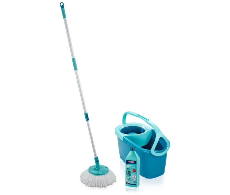 LEIFHEIT Floor Cleaning Set Rotation Disc Mop Ergo + gr. wash up to. Power Cleaner 1L