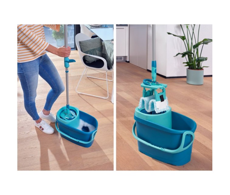 LEIFHEIT Floor Cleaning Set Clean Twist M Ergo + gr. mazg. to. Power Cleaner 1L