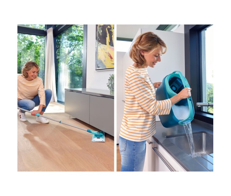 LEIFHEIT Floor Cleaning Set Clean Twist M Ergo + gr. mazg. to. Power Cleaner 1L