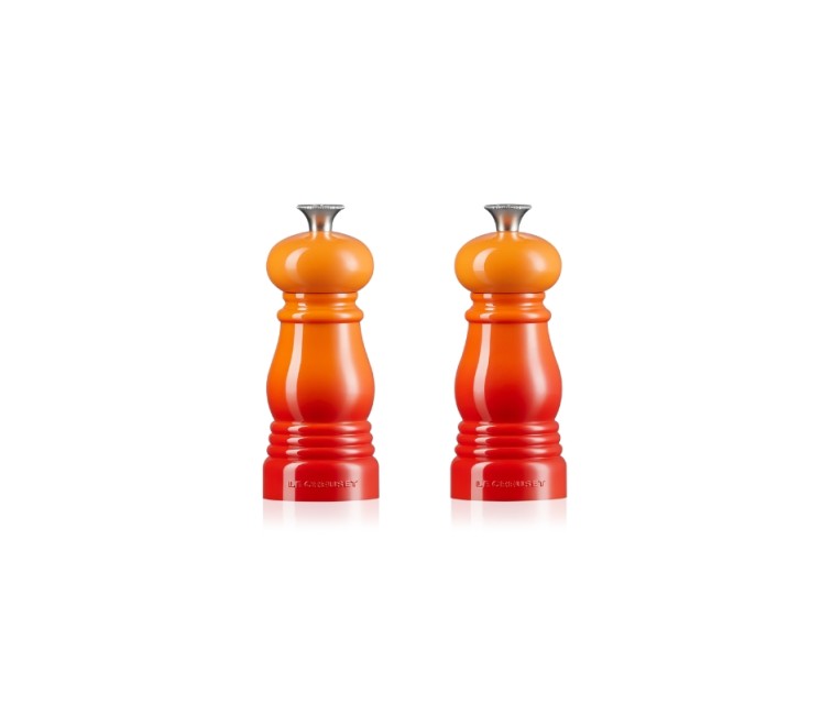 Salt and pepper grinder set 11cm orange