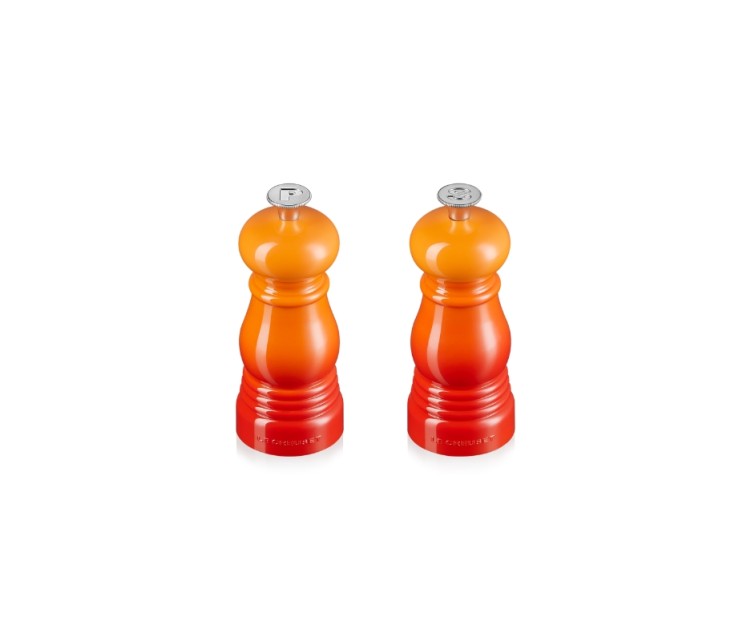 Salt and pepper grinder set 11cm orange