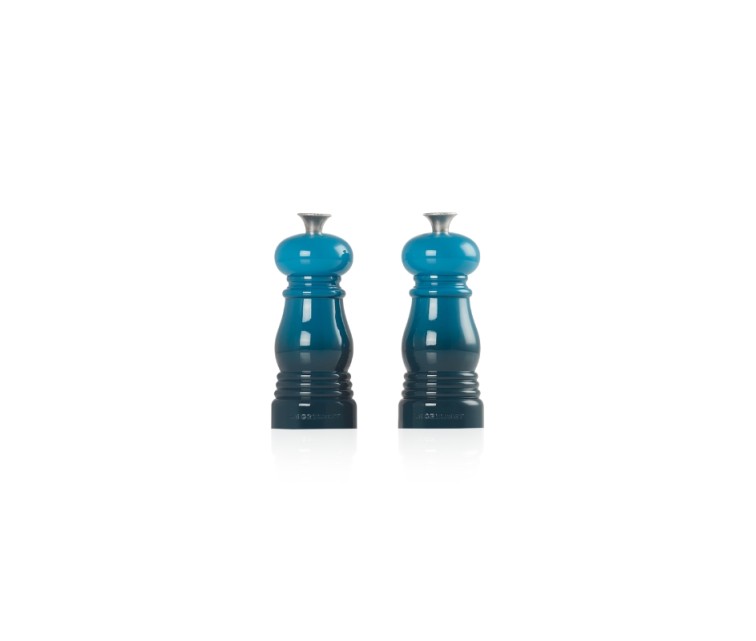 Salt and pepper grinder set 11cm blue