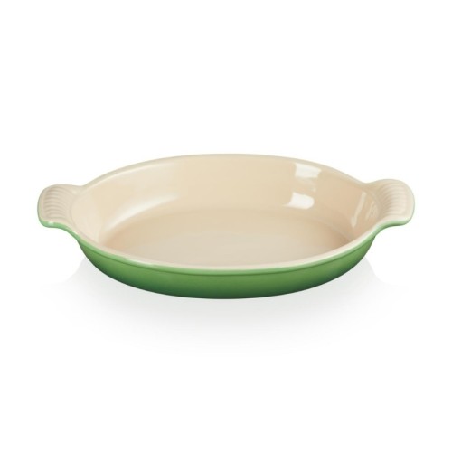 Le Creuset Cepamtrauks ovāls Heritage akmens masas 28cm / 1,6L bambusa zaļš Le Creuset Cepamtrauks ovāls Heritage akmens masas 28cm / 1,6L bambusa zaļš