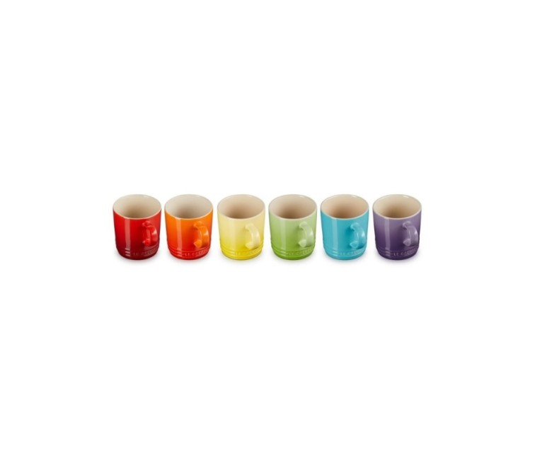 Набор из 6 чашек для капучино из керамогранита 200 мл разных цветов