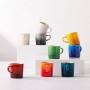 Cappuccino cups set of 6 stoneware 200ml in different colours