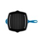 Cast iron grill pan square 26x26cm blue