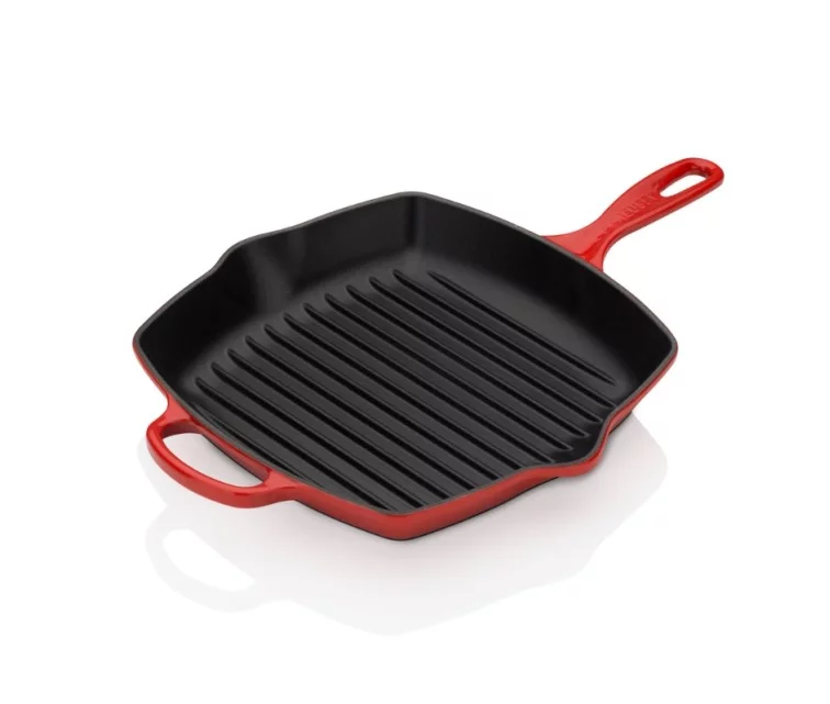 Le Creuset Чугунная сковорода-гриль квадратная 26x26 см красная