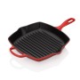 Cast iron grill pan square 26x26cm red