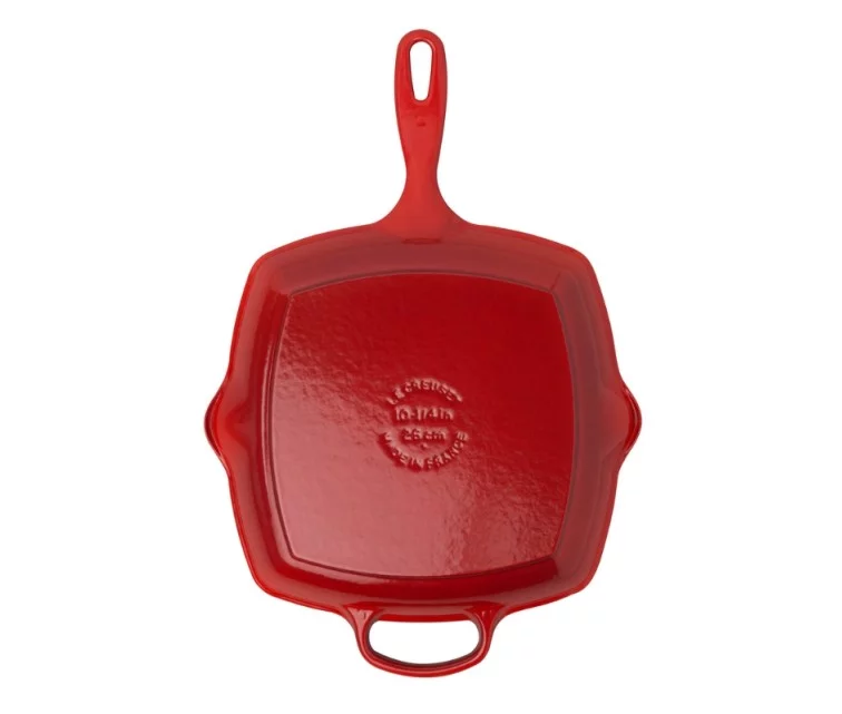 Le Creuset Чугунная сковорода-гриль квадратная 26x26 см красная