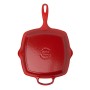 Cast iron grill pan square 26x26cm red