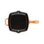 Cast iron grill pan square 26x26cm orange